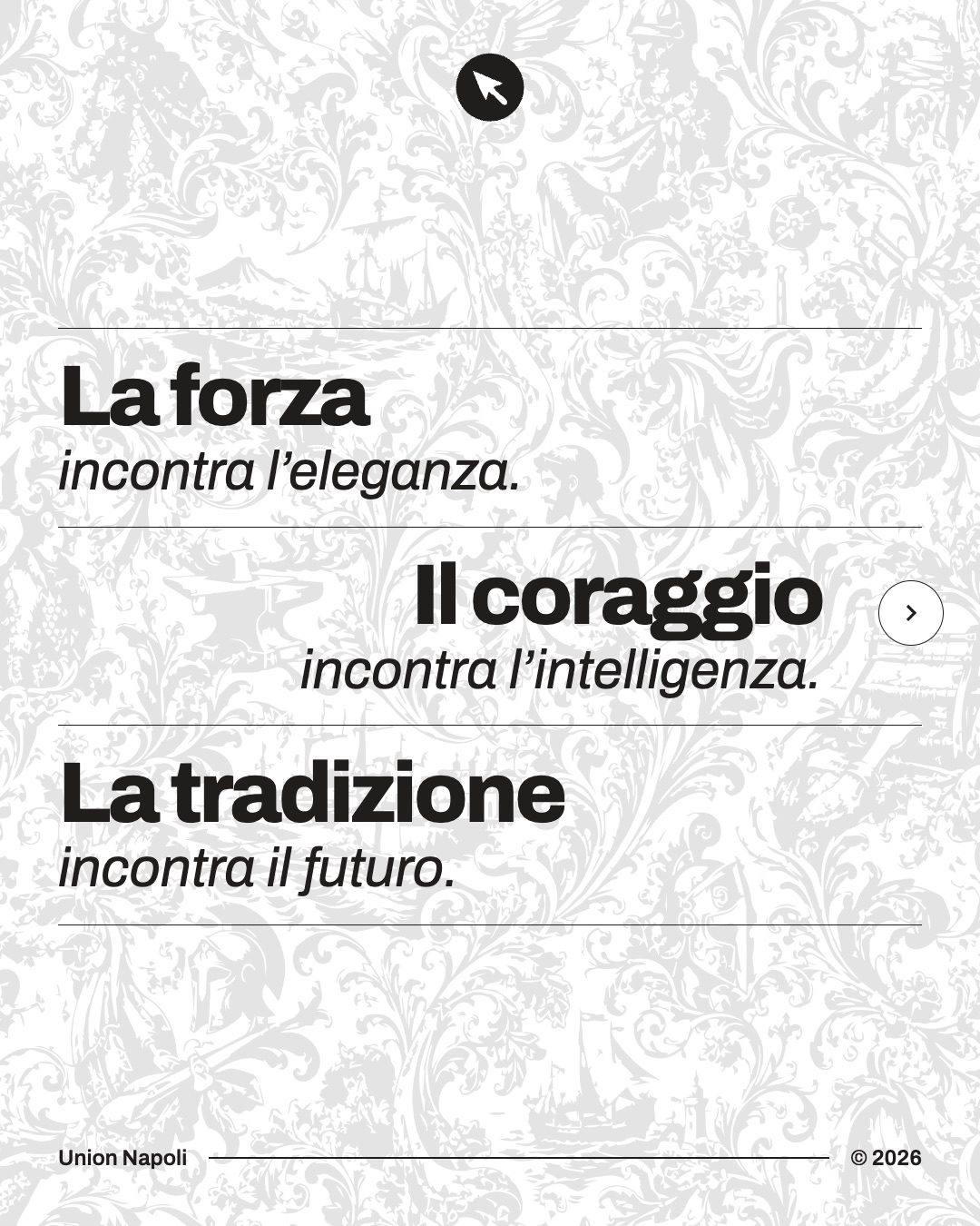 Manifesto Ferro e Seta: la forza incontra l'eleganza, il coraggio incontra l'intelligenza, la tradizione incontra il futuro